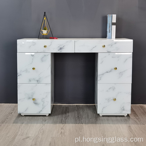 White Marble Glass MDF Toolaż